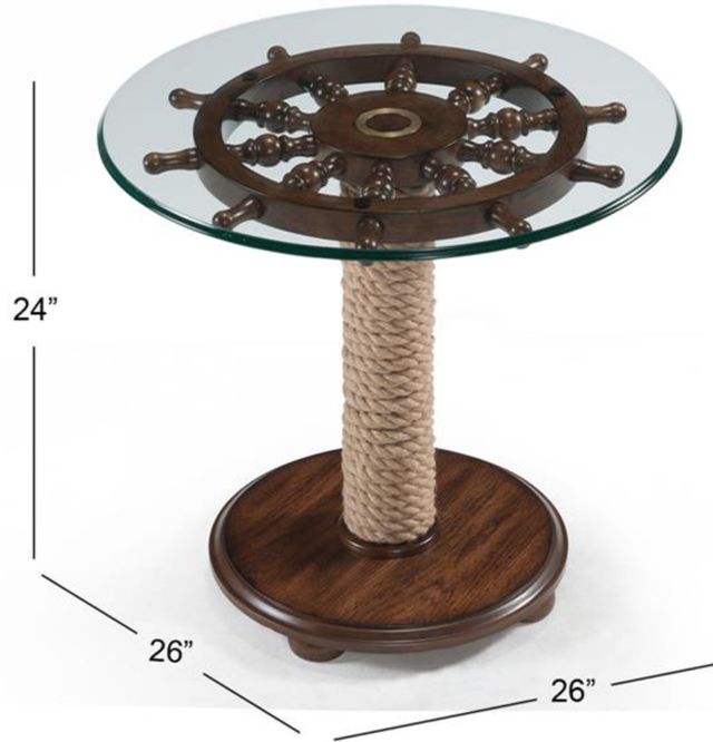 Magnussen Home® Beaufort Glass/Dark Oak Round Accent End Table-1