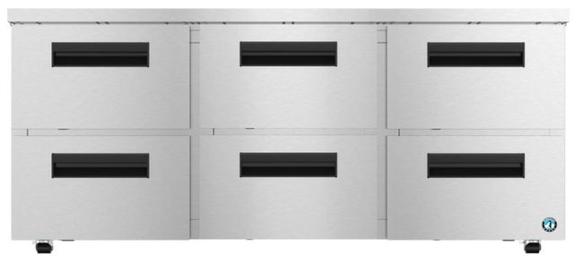 Hoshizaki Steelheart® 72" 18.27 Cu. Ft. Stainless Steel Two Section Undercounter Low Profile Refrigerator with Stainless Drawers-0