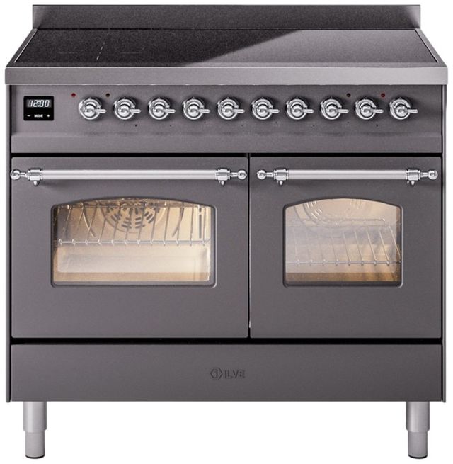 Ilve® Nostalgie II Series 40" Matte Graphite Pro Style Induction Range-0