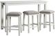 Elements International Stone White Occasional Bar Table Set-0