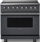 Viking® 5 Series 36" Cast Black Pro Style Induction Range with Polished Chrome Trim-0