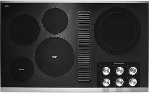 Front view of the KitchenAid® 36" Stainless Steel Electric Downdraft Cooktop