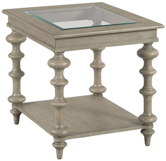 Creek Side Customs Tigbee Glass Top Rectangular End Table with White Oak Base-0