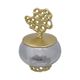 A & B Home Gold/Translucent Black Glass Lidded  Jar-1