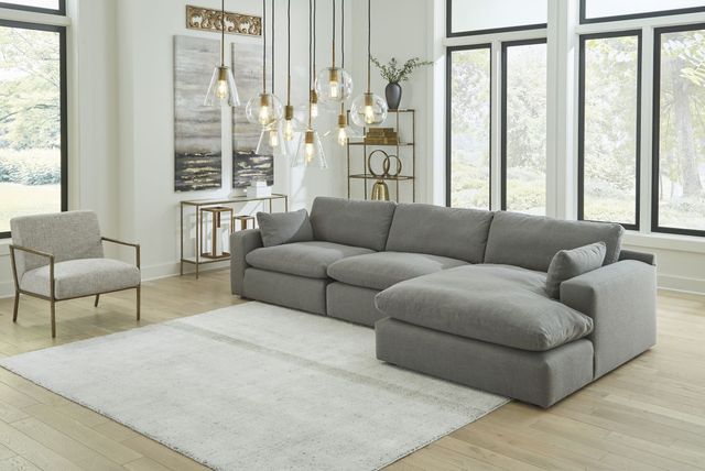 Benchcraft® Elyza 3-Piece Smoke Right-Arm Facing Sectional with Chaise-3