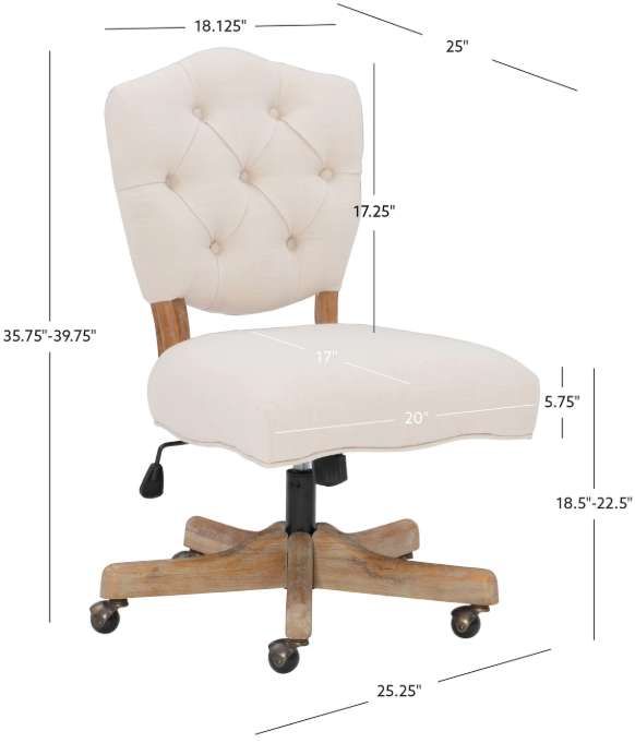 Linon Katie White Office Chair-2