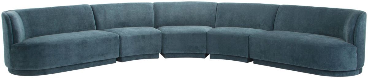 Sofa sectionnel modulable bleu poussiéreux Yoon Radius Moe's Home Collections