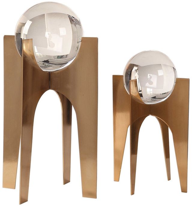 Uttermost® Ellianna 2-Piece Copper Bronze Crystal Spheres Set-2