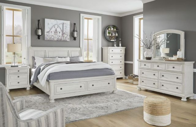 Signature Design by Ashley® Robbinsdale 2-Piece Antique White Queen Panel Bed Set-3
