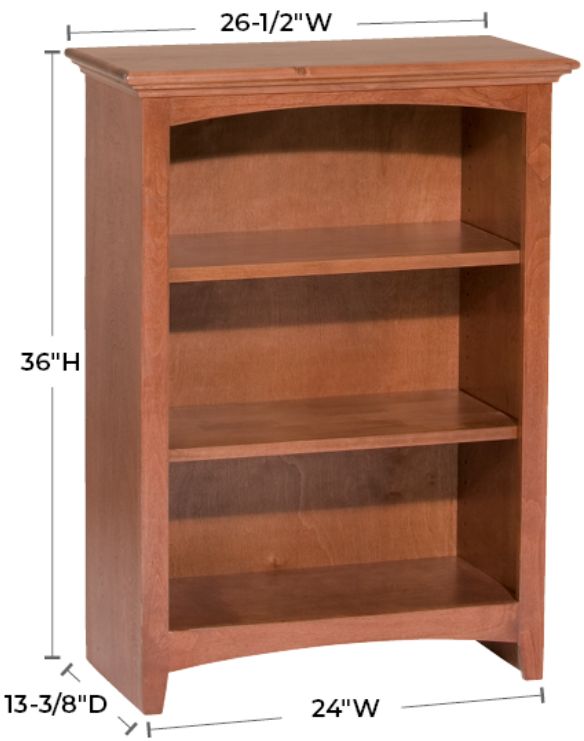 Whittier Wood® Furniture Customizable McKenzie 24" Bookcase-1