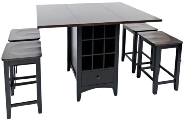 Jofran Inc. Asbury Park 5-Piece AP Black/Autumn Brown Dining Set-0