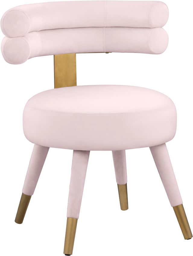 Meridian Furniture Fitzroy Pink Velvet Dining Chair-0