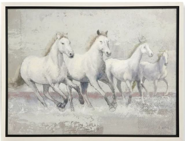 Stylecraft Running Wild Gray/White Wall Art -0
