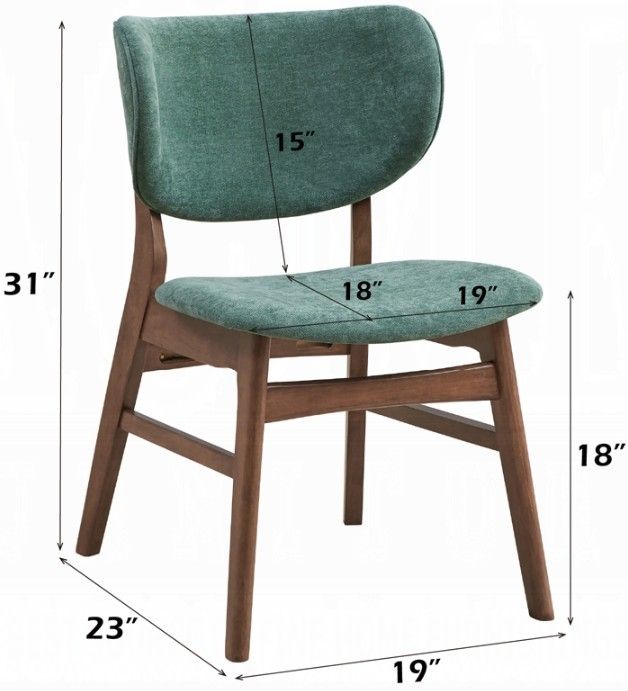 ACME Furniture Bevis 2-Piece Green/Walnut Side Chair Set-2
