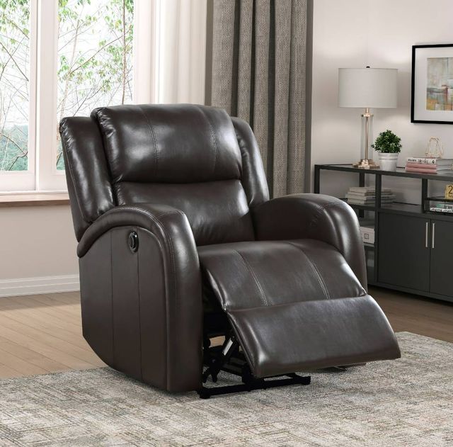 Homelegance® Foxcroft Brown Power Reclining Chair-1