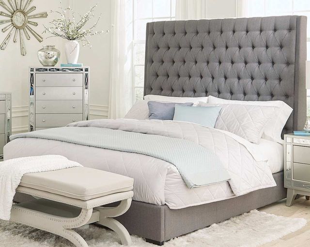 Coaster® Camille 5-Piece Grey/Metallic Mercury Queen Bedroom Set-1