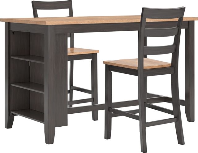 Signature Design by Ashley® Gesthaven 3-Piece Natural/Brown Counter Height Dining Table Set-0