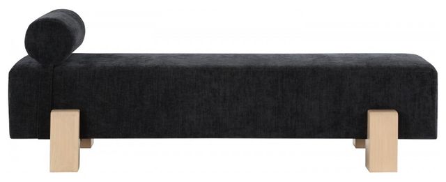 Meridian Furniture Edison Black/Natural Chenille Fabric Bench-1