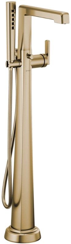 Brizo Levoir® Brilliance® Luxe Gold® Single-Handle Floor Mount Tub Filler-0