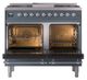 Ilve® Nostalgie II Noblesse 40'' Blue Gray Pro Style Dual Fuel Range with Chrome Trim-2