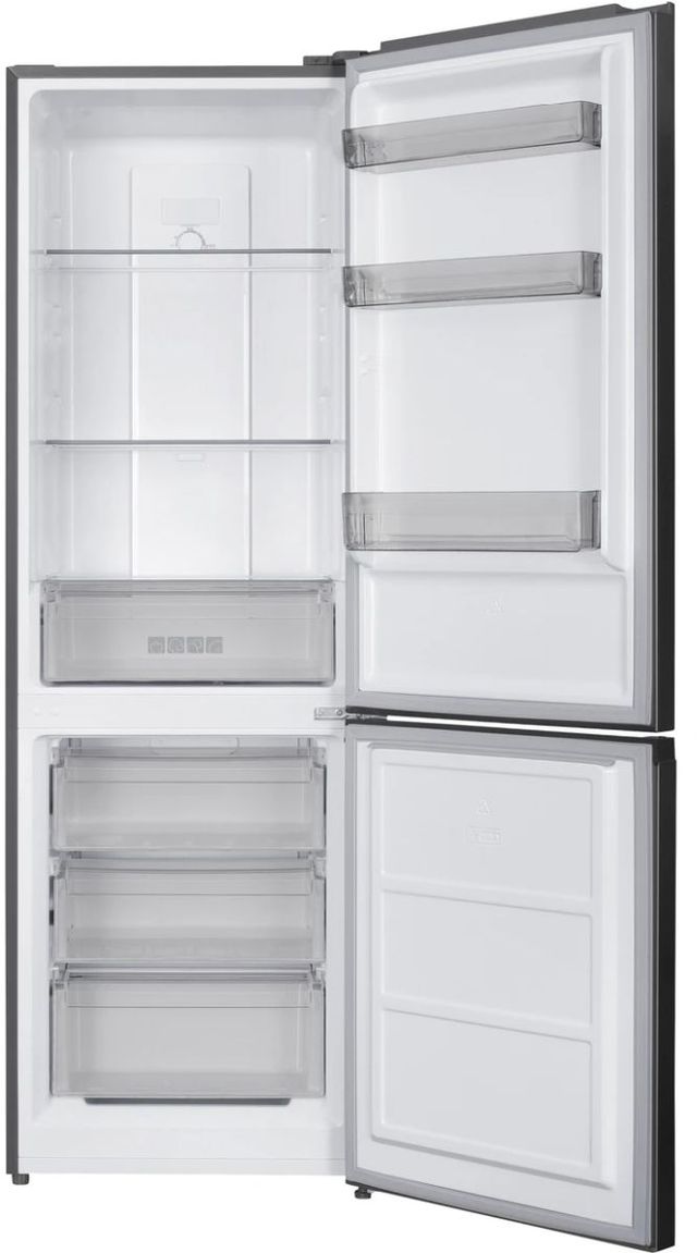 Sharp® 24" 10.4 Cu. Ft. Fingerprint Resistant Stainless Steel Counter Depth Bottom Freezer Reversible Door Refrigerator -1