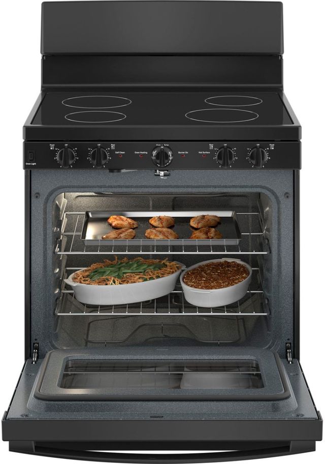 GE® 30" Black Freestanding Electric Range-3