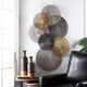 Harp & Finial® Sahara Gold/Iron/Silver Metal Art Disk Wall Sculpture-1