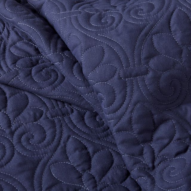 Olliix by Madison Park 3 Piece Navy Queen Quebec Fitted Bedspread Set-4