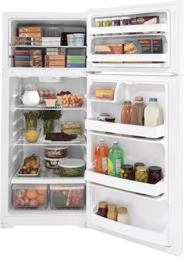 GE® 28 in. 17.5 Cu. Ft. White Top Freezer Refrigerator-2