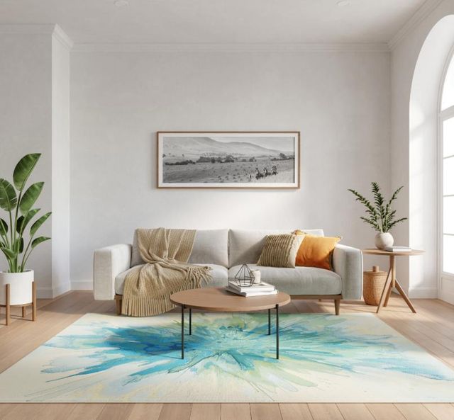 Nourison Home™ Color Splash Ivory/Blue 5'x7' Modern Area Rug-2