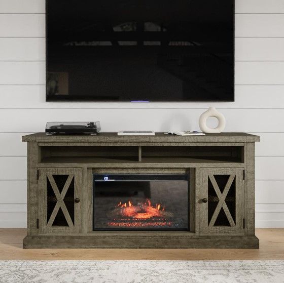 Jofran Inc. Telluride Driftwood 60" Fireplace with Logset-1