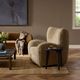 Four Hands Amelie Beige Shearling Manual Swivel Recliner-2