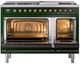 Ilve® Nostalgie II Noblesse 48'' Emerald Green Pro Style Dual Fuel Range with Burnished Trim-1