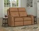 Flexsteel® Felix Toasted Almond Leather Power Reclining Loveseat with Power Headrest and Lumbar-1