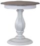 Liberty Furniture Magnolia Manor Weathered Bark Accent Table with Antique White Base-0