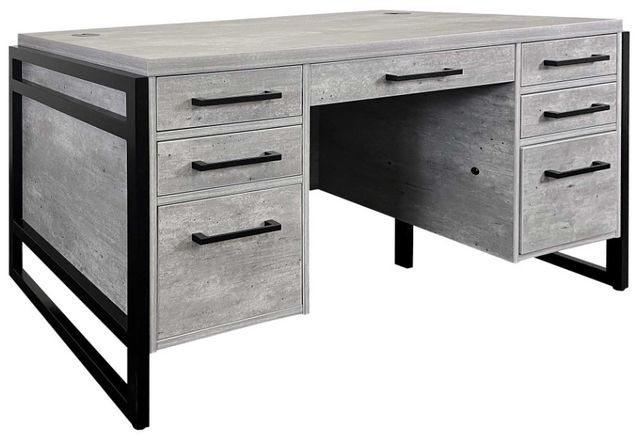 Martin Furniture Mason Concrete Double Pedestal Desk-0