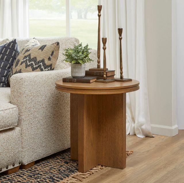 Flexsteel® Waterfall Light Oak Round End Table-1