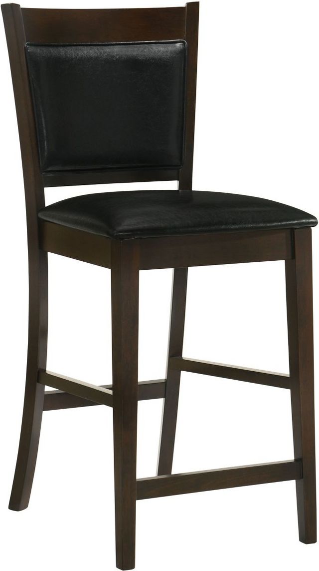 Coaster® Jaden 2-Piece Black/Espresso Upholstered Counter Stools-1