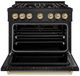 ZLINE Autograph Edition 36" 5.2 cu. ft. Gas Range with 6 Burner DuoPro™ Cooktop and Convection Gas Oven in Black Stainless Steel and Champagne Bronze Accents -1