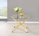 Coaster® Beckham Chanel Glass Top Dining Table with Brass Base-2