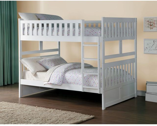 Mazin Furniture Galen White Full/Full Bunk Bed-2
