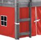 Donco Kids Louver Red/Antique Gray Youth Twin Loft Bed with Tent Kit-2