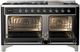 Ilve® Majestic III 60" Glossy Black Pro Style Dual Fuel Natural Gas Range with Solid Door and Chrome Trim-4