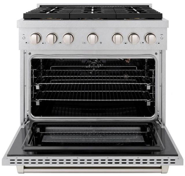 ZLINE Paramount 36" 5.2 Cu. Ft. Satin Stainless Steel Gas Range with 6 Burner DuoPro™ Cooktop and Convection Gas Oven-1