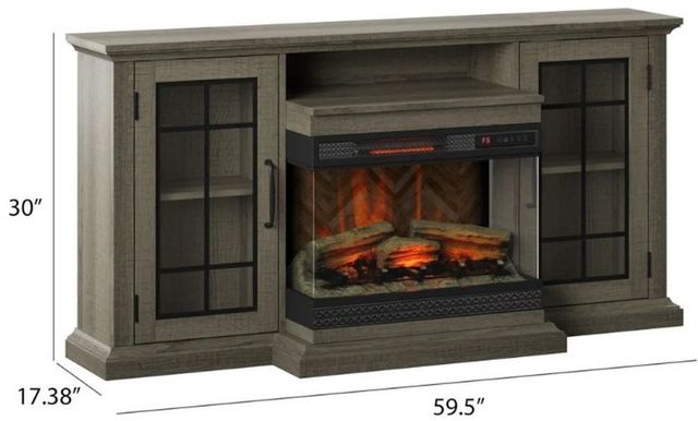 ClassicFlame® Saw Cut Oak Traditional TV Stand for TVs up to 65" with Electric Fireplace-2