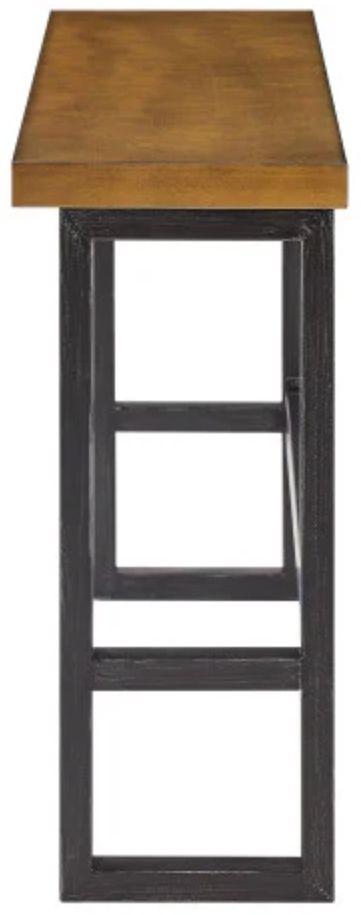Powell® Haywood Brown Sofa Bar Table with Gunmetal Base-4