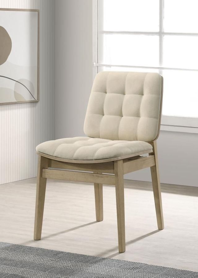 Coaster® Redbridge 2-Piece Cream/Natural Oak Dining Side Chair Set-1