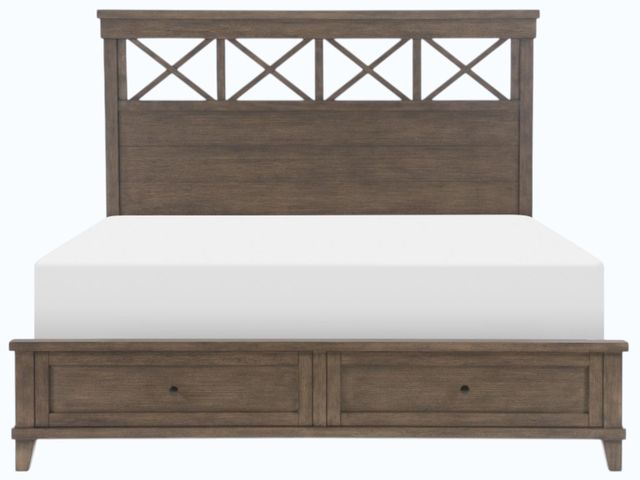 Legacy Classic XXX's And OOO's Cocoa Queen Panel Bed with Storage Footboard-2