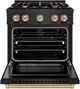 ZLINE Select Autograph Edition 30" Black Stainless Steel Pro Style Gas Range with Champagne Bronze Accents-1