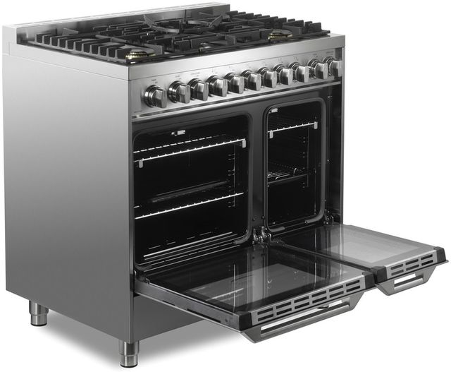 Verona® Ultima 36" Stainless Steel Freestanding Double Oven Pro Style Duel Fuel Range-2